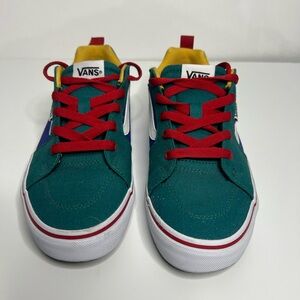 Vans Old Skool Multicolor Bright Blue Green Yellow Red Color Block Youth, Size 4